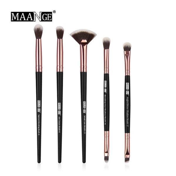 5PCS Black - MAANGE  New Make Up Brushes 3-12 PCS Professional Blending Eyeshadow Eyebrow Brush For Makeup Beauty Set