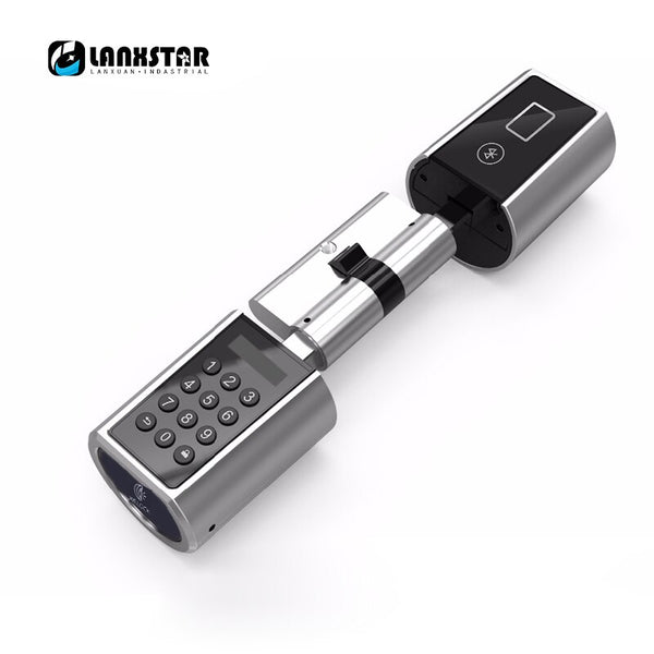 [variant_title] - Lanxstar Durable Smart Lockcore Mechanical Lock Transformation Replacement Intelligent Cylinder Password Bluetooth RFID Card APP