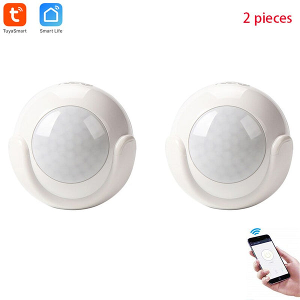 2 pieces - Tuya WiFi PIR Motion Sensor Detector Home Alarm System ,Mini Shape PIR Sensor Infrared detector compatible with IOS & Android