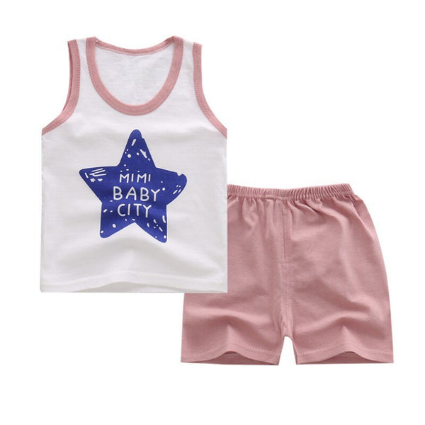 X / 24M - Hot Sale Summer Children's Two-piece set Cotton Suit Children Set Children's Clothing Set Girls Boys Clothing Sets