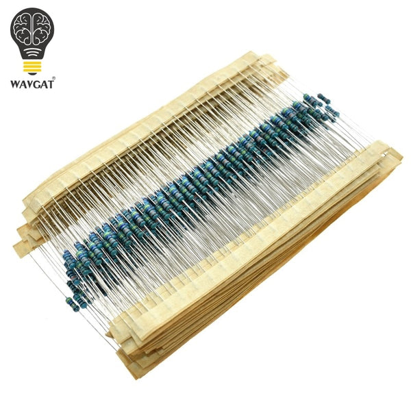 [variant_title] - 300 600 PCS /Set 1/4W Resistance 1% 30 Kinds Each Value Metal Film Resistor Assortment Kit resistors 100R 1K 47K 10K 100K 4K7