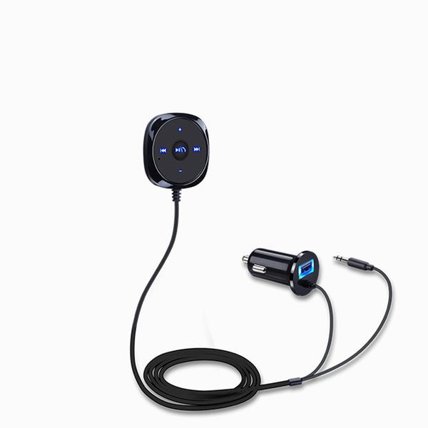 [variant_title] - Bluetooth Aux Wireless Car Kit Music Receiver 3.5mm Adapter Handsfree LED Car AUX Speaker with USB Car Charger For Phone 6 7 New