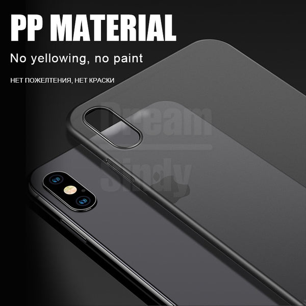 [variant_title] - 0.26mm Ultra Thin Original PP Case On The For iphone X XR XS Max Full Cover For iphone 6 6s 7 8 PLus Matte Shockproof Slim Case