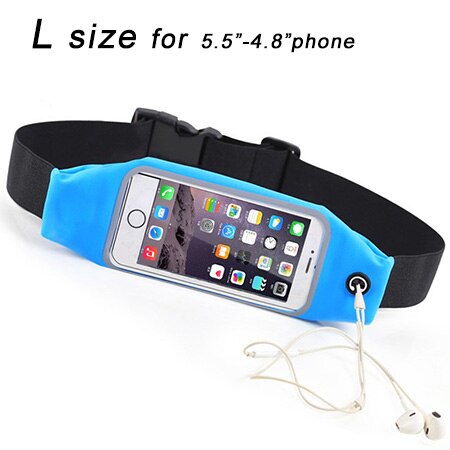 running case Blue L / Microfiber - Sport Belt For XOLO Mobile SmartPhone 3.7"-6" Universal Running Bag Waist Pocket Case Cover 5.5" Gym Jog Waterproof Workout Case
