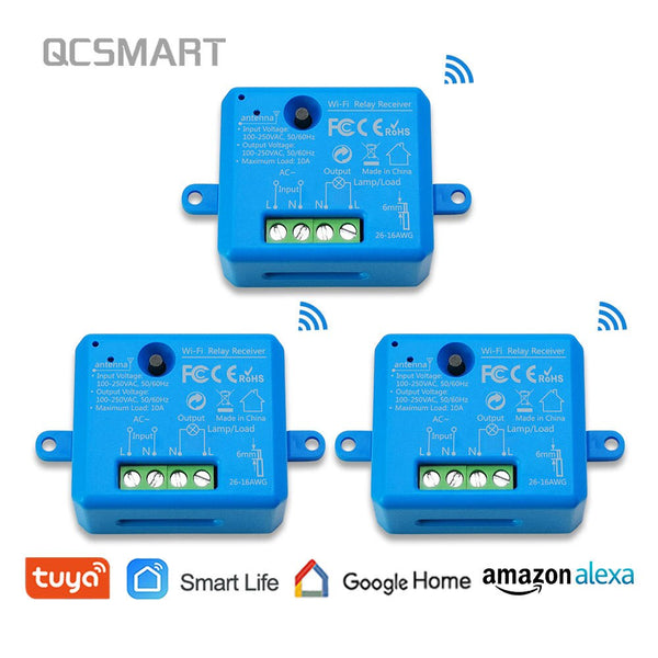 3 Pack - BLU - Tuya Smart Life Tiny WiFi Switch Socket Module DIY Smart Light and Socket Google Home Echo Alexa Voice Control Remote Control