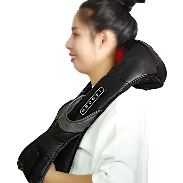 [variant_title] - Electric Neck Roller Massager for Back Pain Shiatsu Infrared lamp Massage Pillow  Gua Sha Products Body Health Care Relaxation