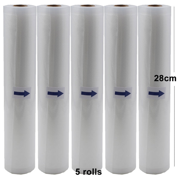 28cm 5pcs - 5 Rolls/Lot Kitchen Food Vacuum Bag Storage Bags For Vacuum Sealer Vacuum Packaging Rolls 12/15/20/25/28cm*500cm