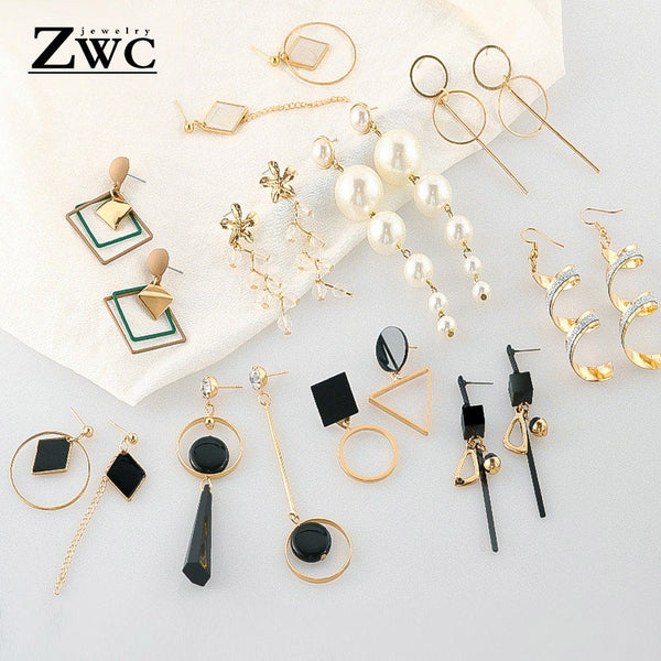 ZWC Fashion New Women's Acrylic Drop Earrings Hot Selling Long Dangling Earrings Gift For Women Party Wedding Jewelry Brincos