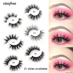 [variant_title] - Visofree Mink Lashes 3D Mink Eyelashes 100% Cruelty free Lashes Handmade Reusable Natural Eyelashes Popular False Lashes Makeup