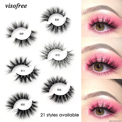 [variant_title] - Visofree Mink Lashes 3D Mink Eyelashes 100% Cruelty free Lashes Handmade Reusable Natural Eyelashes Popular False Lashes Makeup