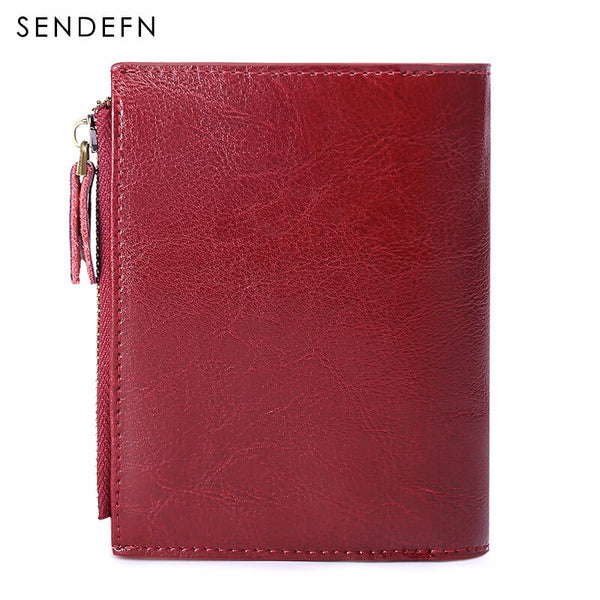 [variant_title] - SENDEFN Women's Wallet Leather Small Luxury Brand Wallet Women Short Zipper Ladies Coin Purse Card Holder Femme Red/Blue 5191-69