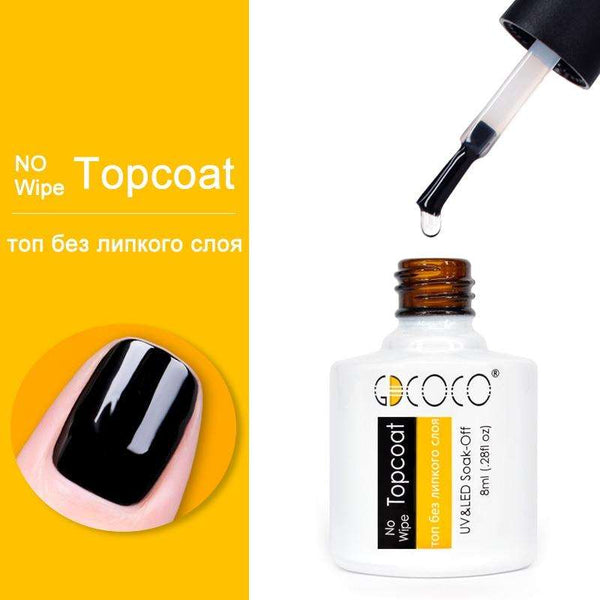 NoWipe Top Coat - #86102 GDCOCO 2019 New Arrival Primer Gel Varnish Soak Off UV LED Gel Nail Polish Base Coat No Wipe Top Color Gel Polish