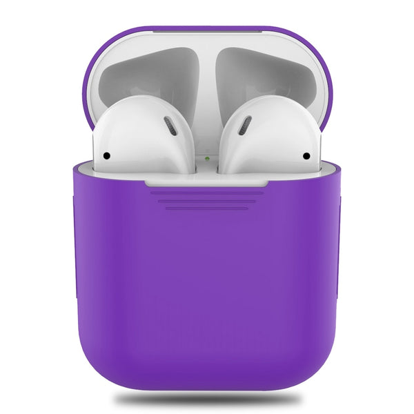 Purple - 1PCS TPU Silicone Bluetooth Wireless Earphone Case For AirPods Protective Cover Skin Accessories for Apple Airpods Charging Box