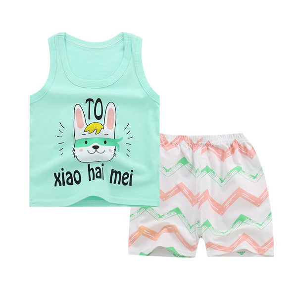 [variant_title] - Hot Sale Summer Children's Two-piece set Cotton Suit Children Set Children's Clothing Set Girls Boys Clothing Sets