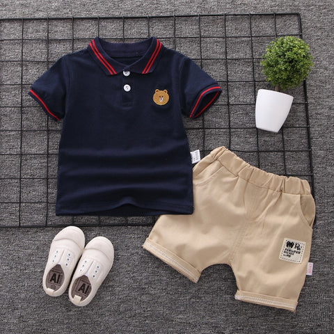 [variant_title] - 2019 Summer Kids clothing Boys Baby Sets Sports leisure cartoon short-sleeved T-shirt + pants 2 Pcs Baby Set