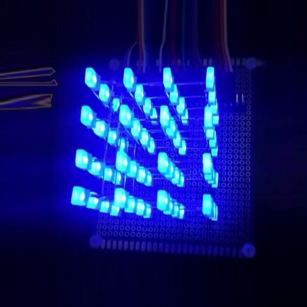 [variant_title] - 4X4X4 Blue LED Light Cube Kit 3D LED DIY Kit Electronic Suite for Arduino Smart Electronics Led Cube Kit DIY Electronic