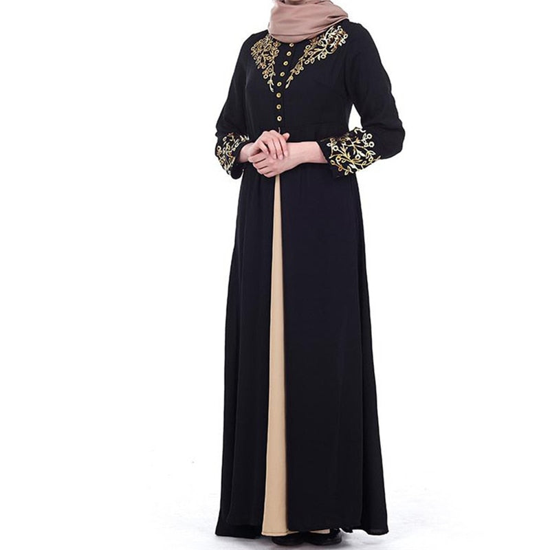 BK / L - 1PC Fashion Muslim Print Dress Women MyBatua Abaya with Hijab Jilbab Islamic Clothing Maxi Muslim Dress Burqa Dropship March22