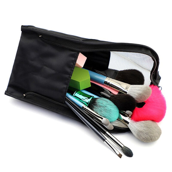 [variant_title] - Zipper Black Travel Makeup Brush Bag Empty Organizer Pouch Pocket Holder Kit Mesh Practical Cosmetic Make Up Tool Storage Case (makeup brush bag)