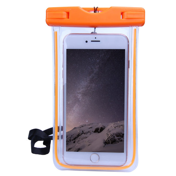 Orange - Universal Cover Waterproof Phone Case For iPhone 7 6S Coque Pouch Waterproof Bag Case For Samsung Galaxy S8 Swim Waterproof Case