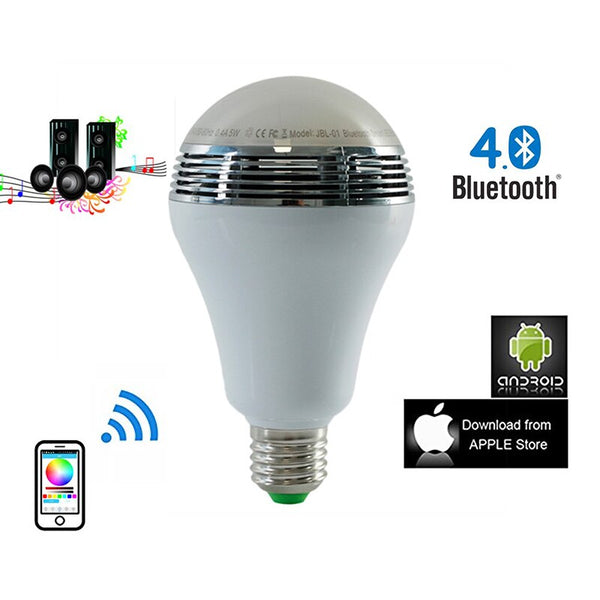 [variant_title] - Smart RGB Bulb Bluetooth 4.0 Audio Speakers Lamp Dimmable E27 LED Wireless Music Bulb Light Color Changing via WiFi App Control