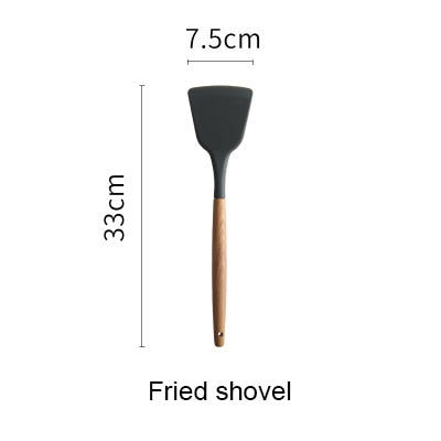 fried shovel - Silicone Spatula Heat-resistant Soup Spoon Non-stick Special Cooking Shovel Kitchen Tools