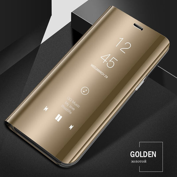 Gold / For Galaxy Note 8 - ZNP Full Cover Smart Mirror View Flip Phone Case For Samsung Galaxy S8 S9 S10 Plus S10E Cases For Samsung Note 8 9 S7 Edge Case
