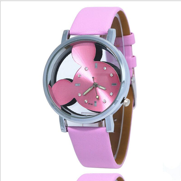 Pink 2 - Mickey Mouse Girls Quartz Watch Cartoon Watch Children Watches Crystal Diamond For Student  Women Anime Clock Dropshipping