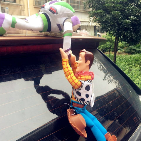 Buzz rescued woody / As shown in figure - Lovely Toy Story Sherif Woody Car Doll Plush Toys Outside Hang Toy Cute Auto Accessories Car Decoration Toy Christmas Gift