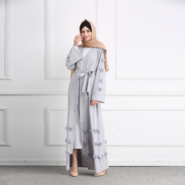 [variant_title] - Elegant Adult Muslim Robe Dress Dubai Abaya Arab Turkish Singapore Appliques For Women Jilbab Islamic Dress Clothing Large Size