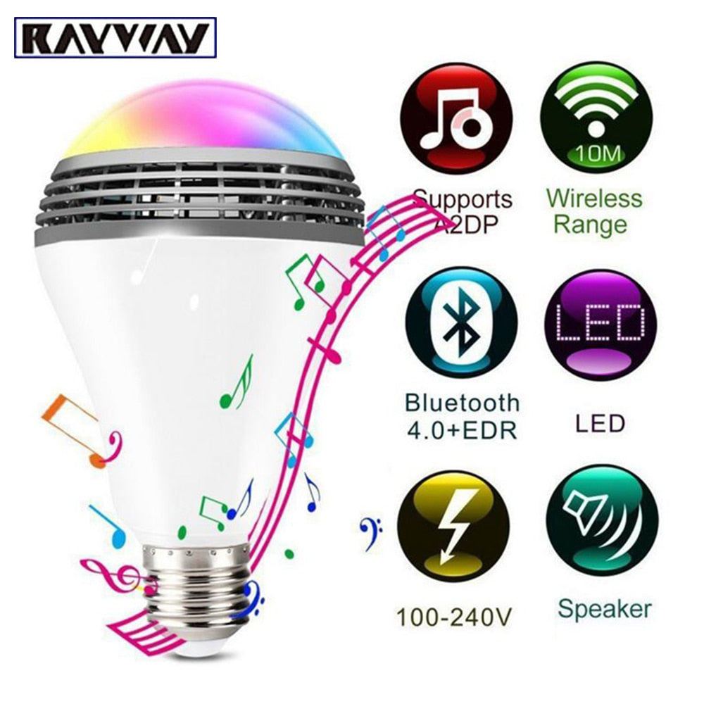 Default Title - Smart RGB Bulb Bluetooth 4.0 Audio Speakers Lamp Dimmable E27 LED Wireless Music Bulb Light Color Changing via WiFi App Control