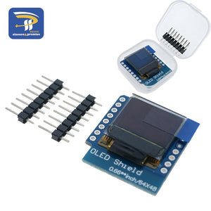 Default Title - 0.66" inch For Wemos Oled 64X48 IIC I2C LCD OLED LED Dispaly Shield for Arduino Compatible For WeMos D1 Mini SSD1306 OLED Shield