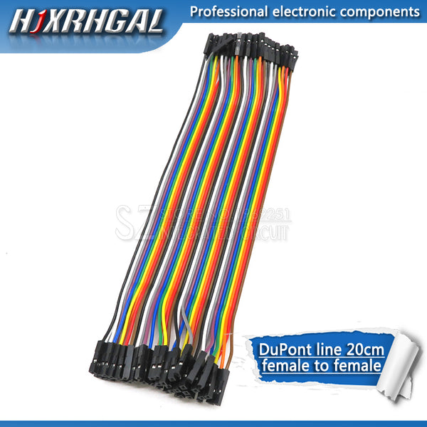 F-F(20CM) - Dupont line 120pcs 20cm male to male + male to female and female to female jumper wire Dupont cable for Arduino diy kit hjxrhgal