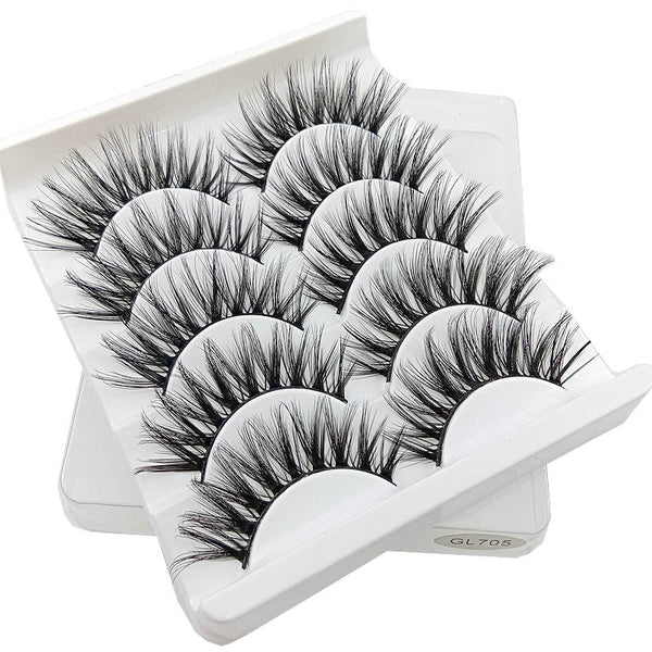 GL705 - SEXYSHEEP 5Pairs 3D Mink Hair False Eyelashes Natural/Thick Long Eye Lashes Wispy Makeup Beauty Extension Tools