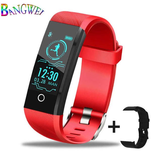 red band - 2019New Smartwatch Men Fitness Tracker Pedometer Sport Watch Blood Pressure Heart Rate Monitor Women Smart Watch for ios Android
