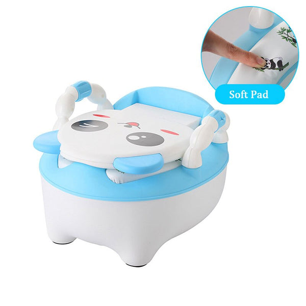 2 soft cushion - Baby potty toilet bowl training pan toilet seat children's pot kids bedpan portable urinal comfortable backrest cartoon cute pot