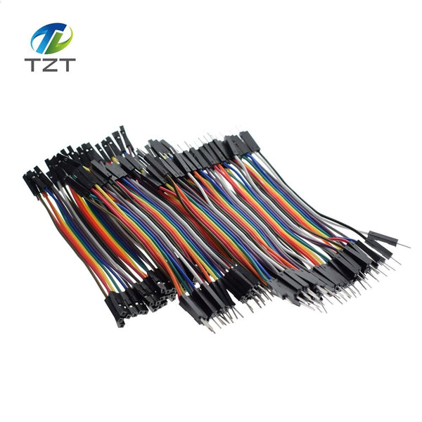 120PCS 10CM LINE - TZT Dupont Line 10cm/15cm/40cm Male to Male + Female to Male and Female to Female Jumper Wire Dupont Cable for arduino DIY KIT