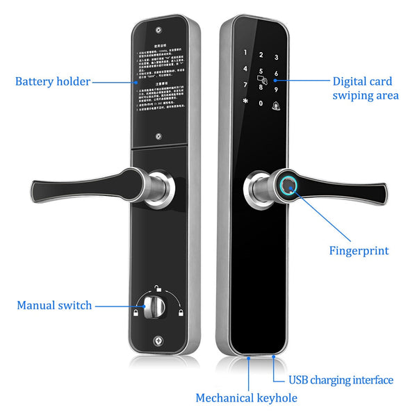 [variant_title] - OBO HANDS Smart Fingerprint Door Lock RFID Access Control Lock Digital Password Biometric Electronic Locks for Home/ Apartment