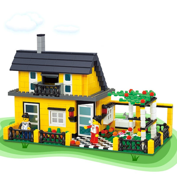 [variant_title] - City Architecture Villa Cottage Model Beach Hut Modular Home House Village Building Blocks Compatible Legoingly Friends Toy Gift