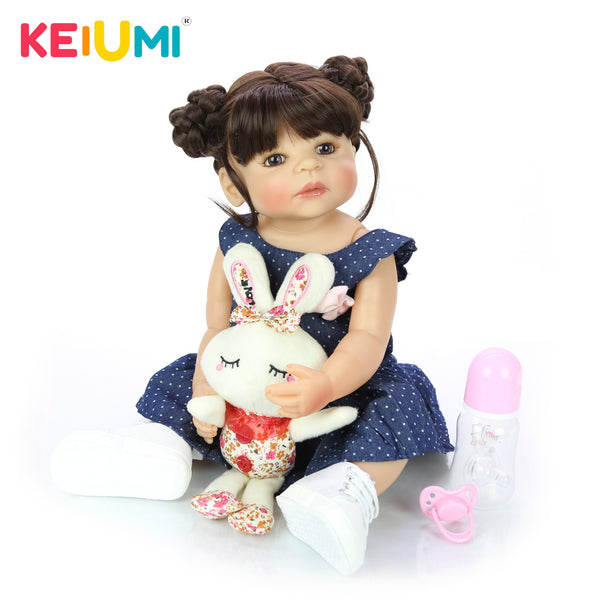 [variant_title] - New 55cm All Silicone Body Reborn Girl Lifelike Baby Doll DIY Hair Newborn Princess Toddler Toy Bonecas Waterproof Birthday Gift