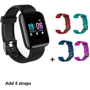 Add 4 straps - Smart Watch Men Blood Pressure Waterproof Smartwatch Women Heart Rate Monitor Fitness Tracker Watch GPS Sport For Android IOS