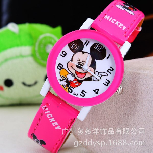 Rose - New 2016 fashion cool mickey cartoon watch for children girls Leather digital watches for kids boys Christmas gift wristwatch