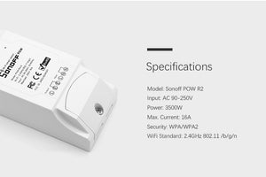 Default Title - Sonoff Pow R2 16A Smart Switch Monitor Energie Gebruik Smart Home  Power Meten Wifi APP Control Werkt Met alexa Google home