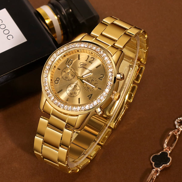 [variant_title] - Geneva Classic Luxury Rhinestone Watch Women Watches Fashion Ladies Watch Women's Watches Clock Reloj Mujer Montre Femme