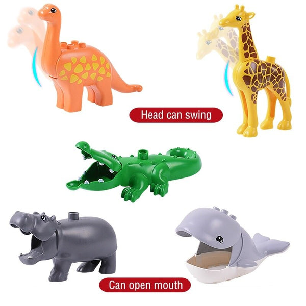[variant_title] - Animal Series Model Figures Big Building Blocks Animals Educational Toys For Kids Children Gift Compatible With Legoed Duploe