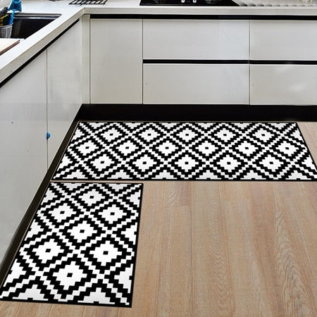 Mat5 / 50x80cm and 50x160cm - Nordic Geometric Creative Kitchen Mat Anti-Slip Bathroom Carpet Slip-Resistant Washable Entrance Door Mat Hallway Floor Area Rug