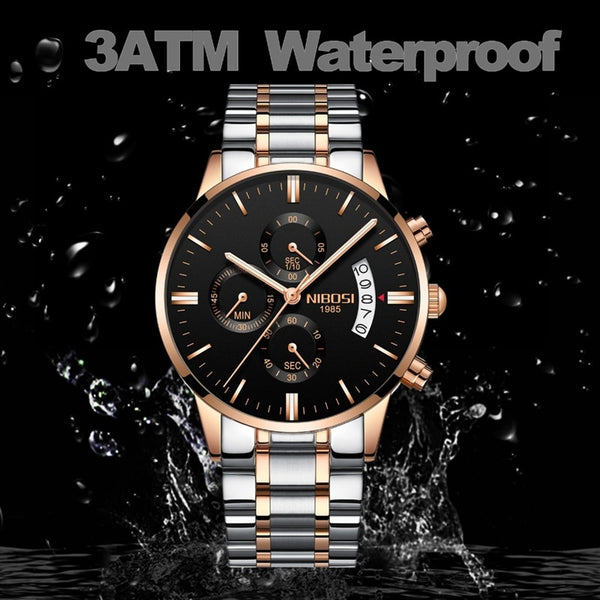 [variant_title] - NIBOSI Men Watch Chronograph Sport Mens Watches Top Brand Luxury Waterproof Full Steel Quartz Gold Clock Men Relogio Masculino