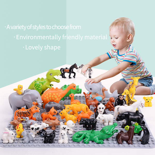 [variant_title] - Animal Series Model Figures Big Building Blocks Animals Educational Toys For Kids Children Gift Compatible With Legoed Duploe