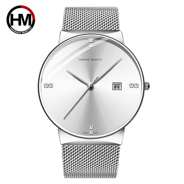 HM-901-B-WYY - Men Watch Stainless Steel Classical Business Waterproof Top Brand luxury Quartz Movement Wristwatches Calendar relogio masculino