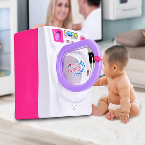 [variant_title] - Mini makeup brush cleaning electric washing machine toys pretend play kids toys Furniture Housework Toys Children Birthday gift (Pink)