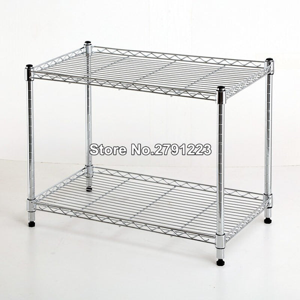 [variant_title] - Kitchen corner rack microwave oven rack double-layer countertop oven rack 2 shelves stainless steel storage rack